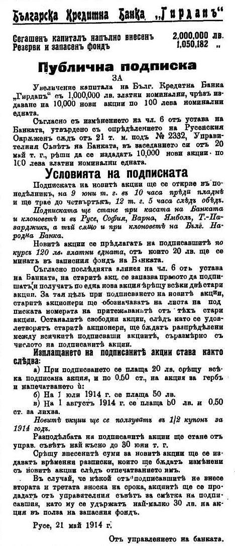 Публична подписка за увеличение на капитала